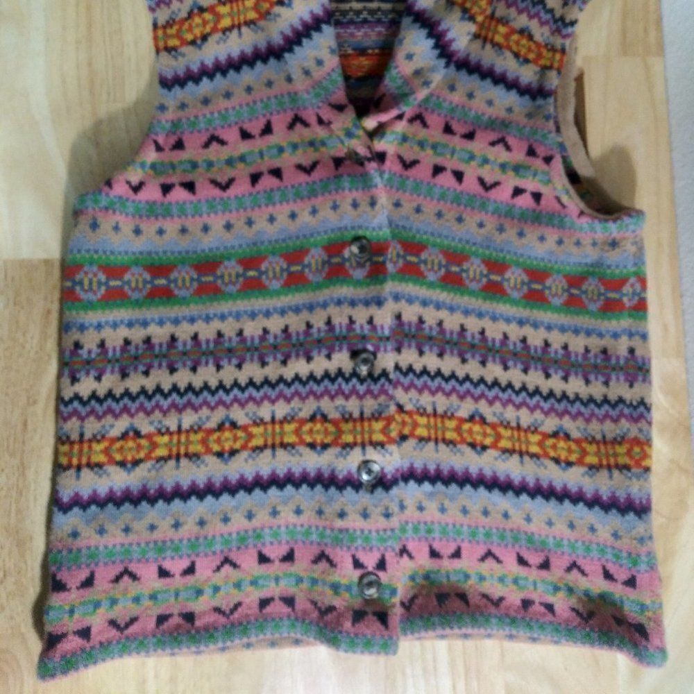 Vintage Chaps Geometric Pattern Vest - Picture 3 of 6